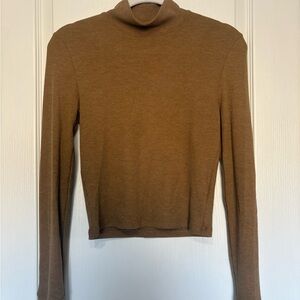 American Eagle Outfitters Brown Ribbed Turtleneck Sweater - size M